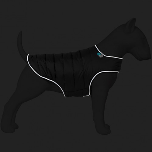 Легкая куртка-накидка для собак AiryVest чёрного цвета на липучке