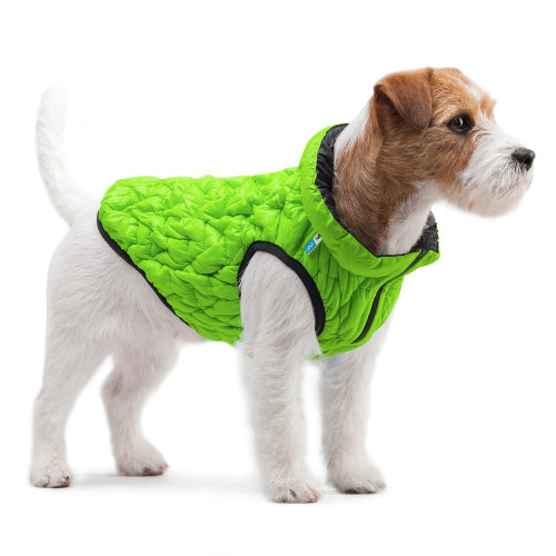 Двостороння куртка-жилетка для собак AiryVest UNI салатово-чорного кольору