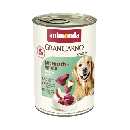 Вологий корм Animonda GranCarno Adult з яловичиною, олениною та яблуком для собак 400 г