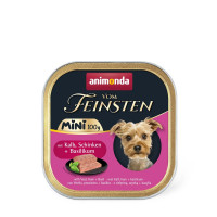 Корм вологий Animonda Vom Feinsten Mini для дорослих собак малих порід з телятиною, шинкою + базилік 100 г