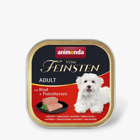 Вологий корм Animonda Vom Feinsten Adult з яловичиною та індичими серцями для собак 150 г