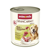 Вологий корм Animonda GranCarno Adult з яловичиною, кроликом та травами для собак 800 г - фото 1
