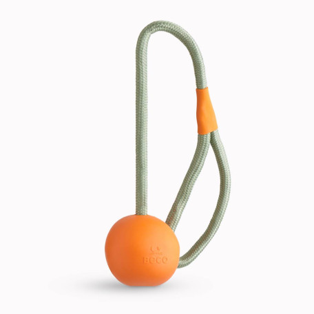 Игрушка мячик на веревке Slinger Ball оранжевый для собак Beco Pets