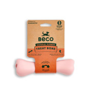 Жевательная игрушка Treat Bone с отверстием для лакомств розовая для собак Beco Pets - фото 2