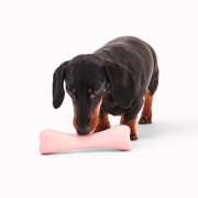 Жевательная игрушка Treat Bone с отверстием для лакомств розовая для собак Beco Pets - фото 4