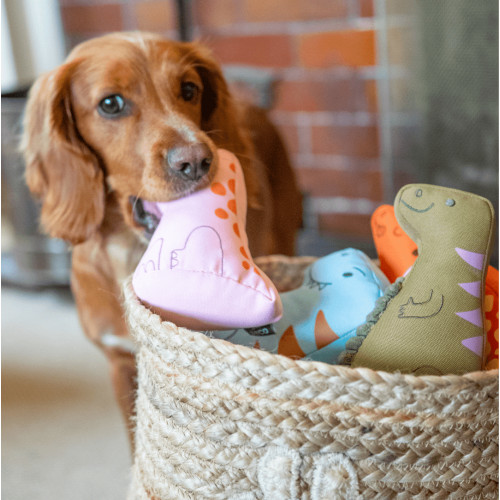 М'яка іграшка Трицератопс Помаранчевий для собак Beco Pets