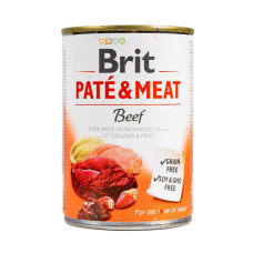 Корм влажный Brit Care Pate and Meat для взрослых собак с говядиной и индейкой 400 г
