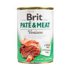 Корм влажный Brit Care Pate and Meat для взрослых собак с олениной 400 г