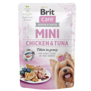 Корм вологий Brit Care Mini для дорослих собак мініатюрних порід філе з куркою та тунцем в соусі 85 г - фото 1