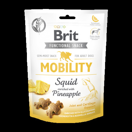 Ласощі Brit Care Functional Snack Mobility для собак для підтримки суглобів з кальмаром та ананасом 150 г