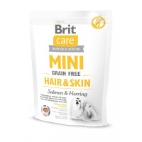 Корм сухий Brit Care Grain Free Mini Hair Skin для собак мніатюрних порід для шкіри та шерсті з лососем та оселедцем