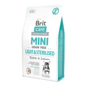 Корм сухий Brit Care Grain Free Mini Light and Sterilised для дорослих собак дрібних порід з зайвою вагою чи стерилізованих з кроликом та лососем 2 кг - фото 1