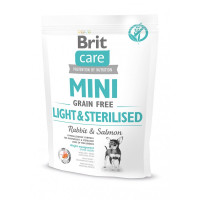 Корм сухой Brit Care Grain Free Mini Light Sterilised для взрослых собак дрібних порід з зайвою вагою або стерілизованих с кроликом та лососем 400 г