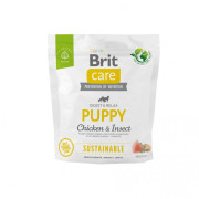 Корм сухий Brit Care Dog Sustainable Puppy для цуценят з куркою та комахами - фото 1