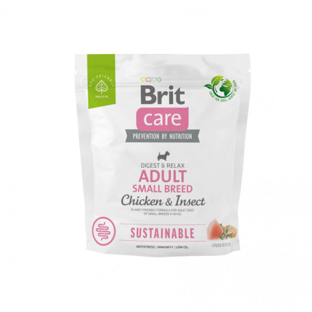 Корм сухий Brit Care Dog Sustainable Adult Small Breed для собак малих порід з куркою та комахами