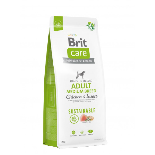 Корм сухой Brit Care Dog Sustainable Adult Medium Breed для взрослых собак средних пород с курицей та комахами