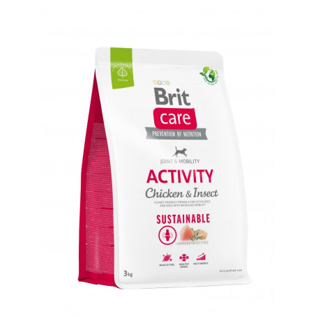 Корм сухий Brit Care Dog Sustainable Activity для дорослих собак з підвищеною активністю з куркою та комахами