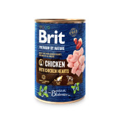 Корм вологий Brit Premium by Nature k консерви для собак з куркою та курячим серцем 400 г - фото 1