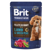 Корм вологий Brit Premium Fillets in Gravy Lamb & Green Peas для собак малих порід філе в соусі ягня і зелений горошок 85 г - фото 1