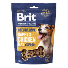 Ласощі Brit Premium Semi-moist Snacks Chicken with Raspberry напіввологі для cобак з куркою і малиною 180 г