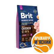 Корм сухий Brit Premium Dog Junior S для молодих собак дрібних порід від 1 до 12 місяців вагою 1-10 кг з куркою - фото 2