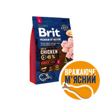 Корм сухой Brit Premium Dog Adult L для взрослых собак крупных пород вагою 25-45 кг с курицей