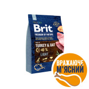 Корм сухой Brit Premium Dog Light для собак з надмірною вагою с индейкой - фото 1