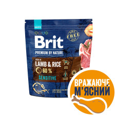 Корм сухий Brit Premium Dog Sensitive Lamb для собак з чутливим травленням з ягням