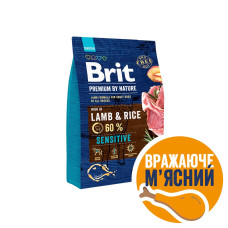 Корм сухий Brit Premium Dog Sensitive Lamb для собак усіх порід з чутливим травленням з ягнятиною 3 кг
