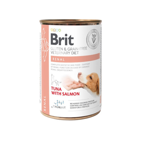 Вологий корм Brit Grain Free VetDiet Renal для собак при нирковій недостатності з тунцем та лососем 400 г
