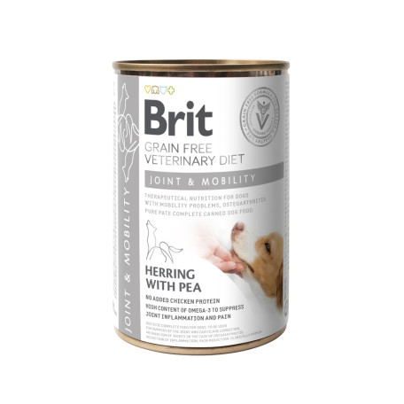 Вологий корм Brit Grain Free VetDiet Joint & Mobility для собак для підтримки суглобів з оселедцем 400 г