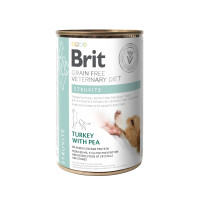 Вологий корм Brit Grain Free VetDiet Struvite для собак при сечокам'яній хворобі з індичкою 400 г