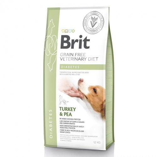 Сухой корм Brit Grain Free VetDiet Diabetes для собак при сахарном диабете с индейкой и горохом