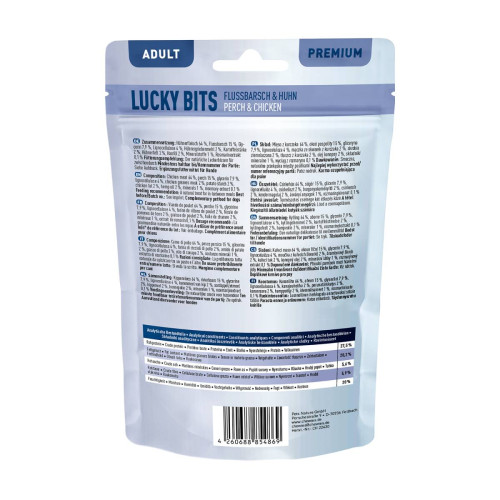 Натуральные лакомства из для собак мяса Курицы и Окуня Chewies Lucky Bits для взрослых собак 100 г