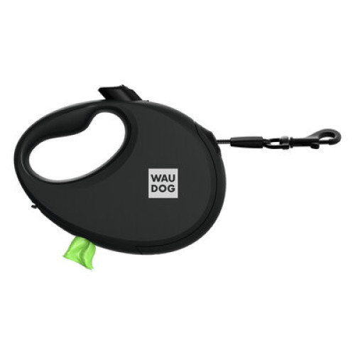 Повідець-рулетка WAUDOG R-leash з контейнером, чорний