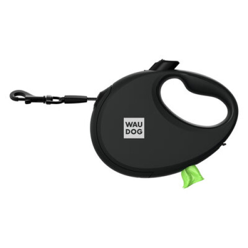 Повідець-рулетка WAUDOG R-leash з контейнером, чорний