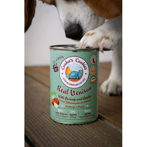 Натуральный влажный корм для собак Cooka's Cookies 92% Оленина с овощами и фруктами 400 г