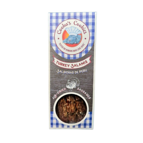 Натуральні сушені ковбаски для собак Cooka's Cookies Salamis 100% Індичка 80 г