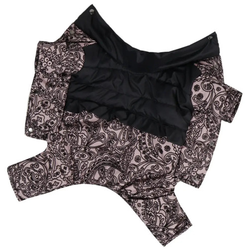 Зимовий комбінезон для собак дівчаток рюша візерунки пудра AD-29