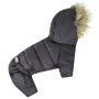 Зимовий комбінезон для собак на хутрі кольору моко AM-39