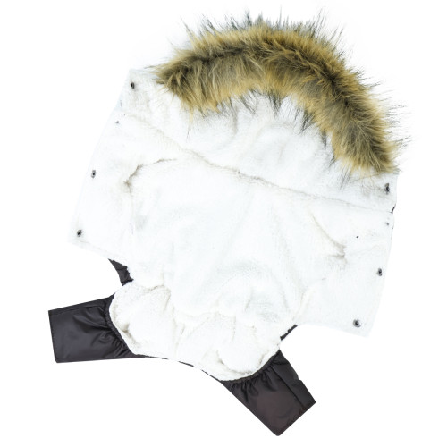 Зимовий комбінезон для собак на хутрі кольору моко AM-39