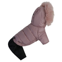 Зимний комбинезон для собак на меху пудрового цвета AM-42