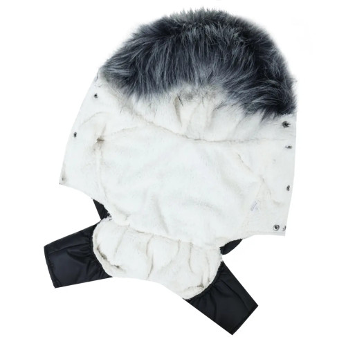 Зимовий комбінезон для собак на хутрі чорного кольору AM-43