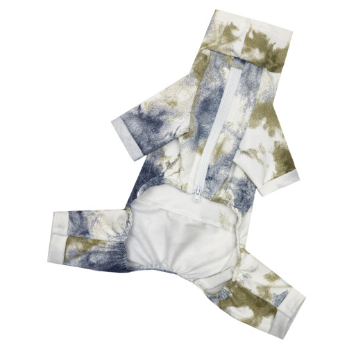 Костюм трикотажный тай-дай хаки для собак Dogs Bomba D-253