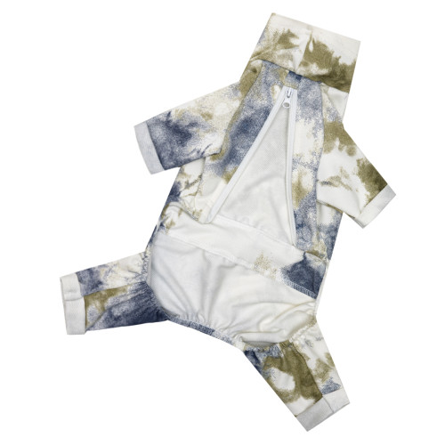 Костюм трикотажный тай-дай хаки для собак Dogs Bomba D-253