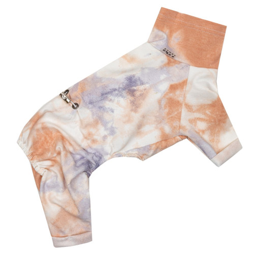 Костюм трикотажный тай-дай персиковый для собак Dogs Bomba D-254