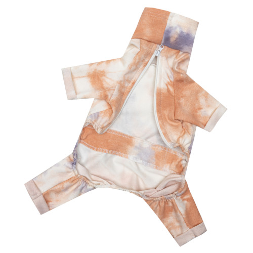 Костюм трикотажный тай-дай персиковый для собак Dogs Bomba D-254