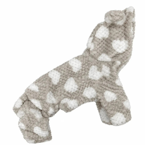 Махровий костюм для собак Dogs Bomba D-269 серця капучино - фото 2