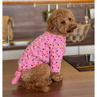 Футболка с узлом конфетти розовая для собак Dogs Bomba F-60