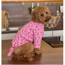 Футболка с узлом конфетти розовая для собак Dogs Bomba F-60